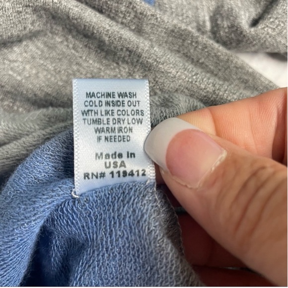 Monrow + Soul Cycle Dip Dyed Crew Neck Sweatshirt Blue Long Sleeve Small - Picture 9 of 9